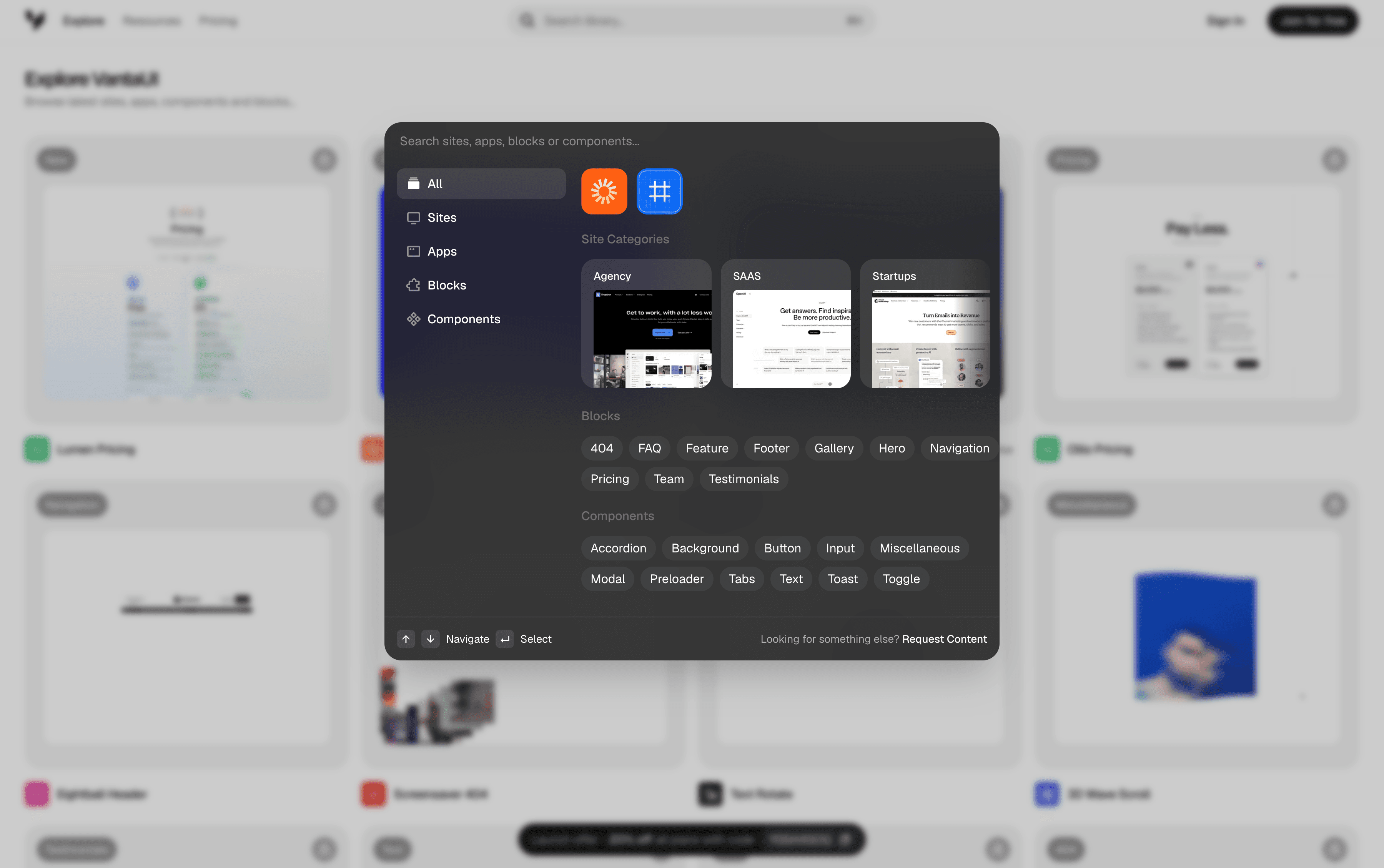 Search the whole library with ⌘K preview